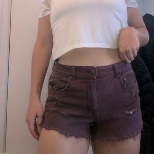 Maroon American Eagle Stretch Shorts